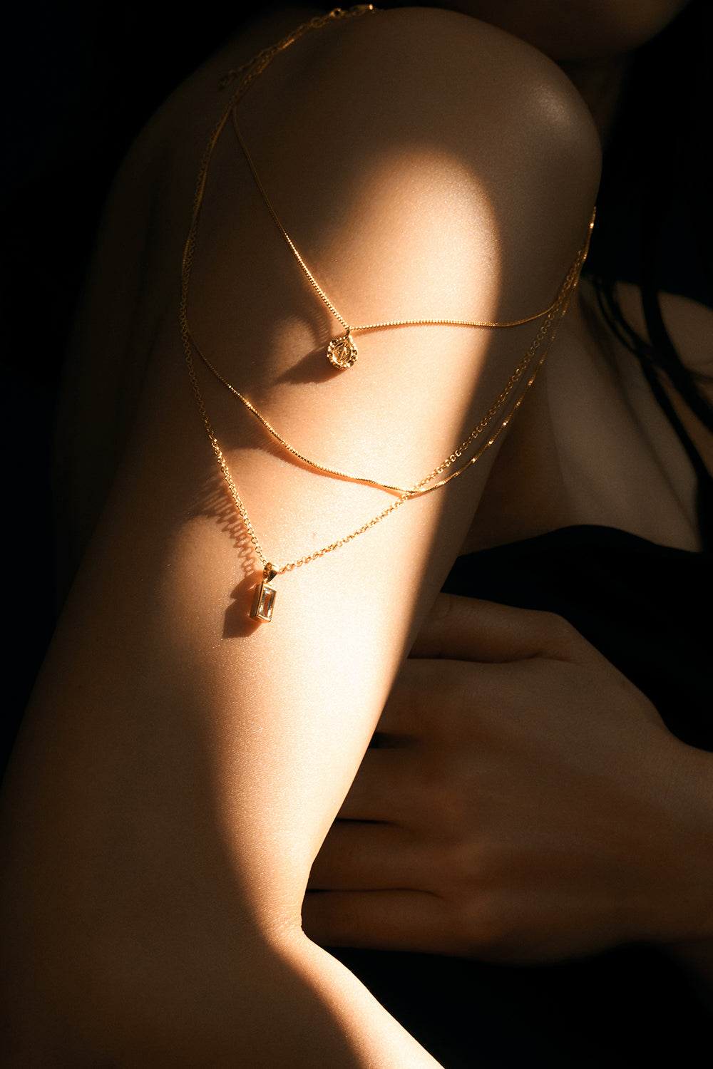 Layered chain CZ necklace