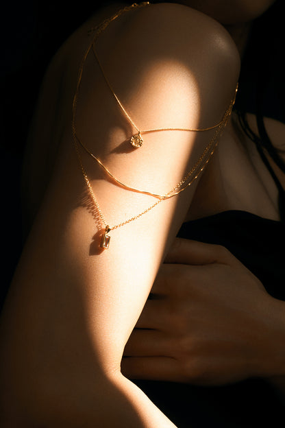 Layered chain CZ necklace