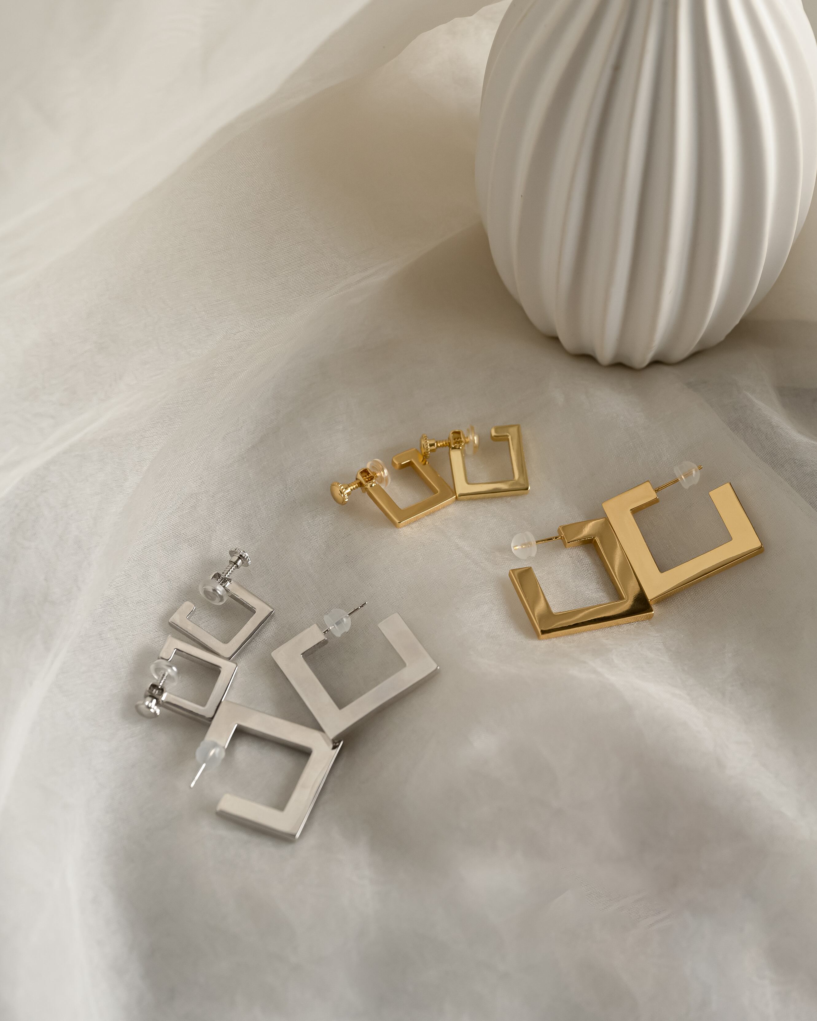 Flat square  earings