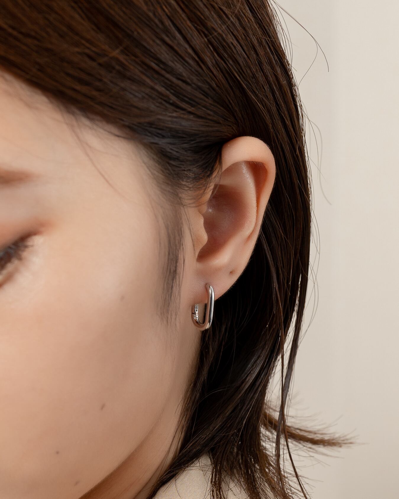 Tiny square hoop pierce